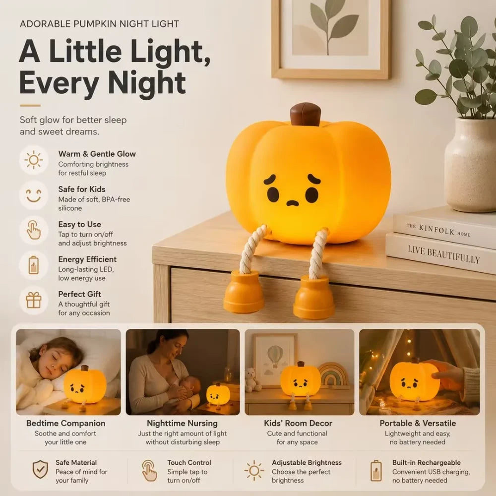 Silicone Pumpkin Night Light