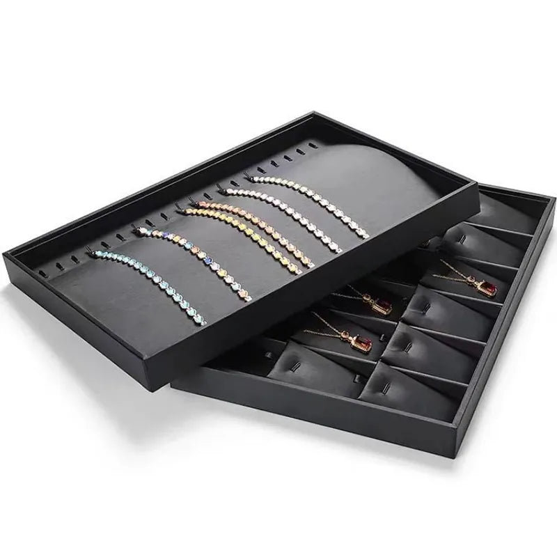 Desk Drop - minimalist black leather catch-all tray