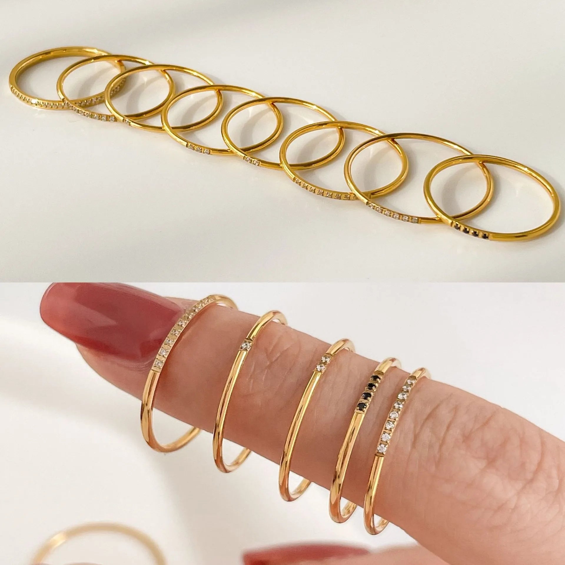 Focus Ring Set - minimalist gold stacking rings