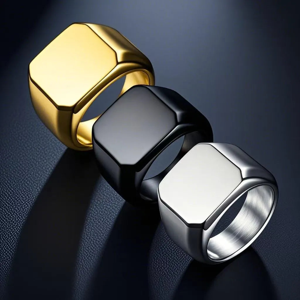 The Signet Ring - blank gold signet ring