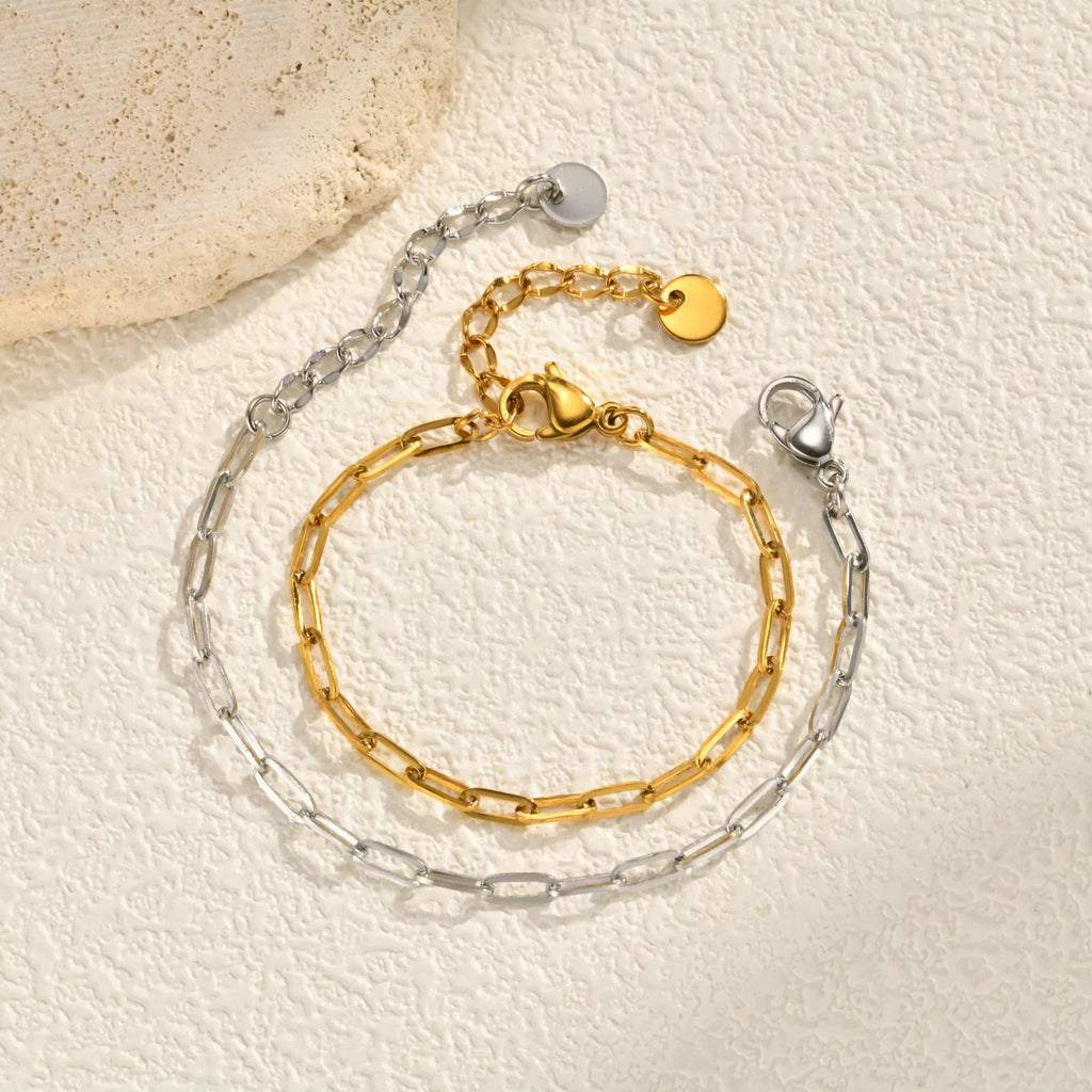 Invisible Bracelet - dainty gold paperclip chain bracelet