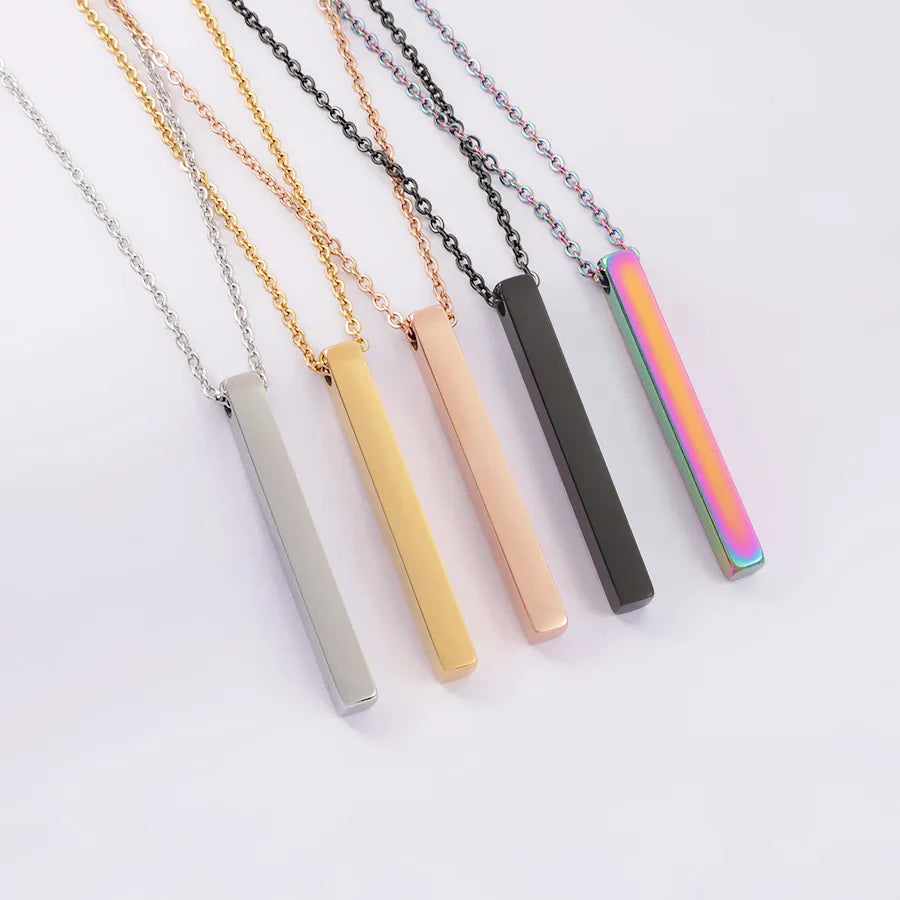 The Pendant Alternative - vertical bar gold necklace